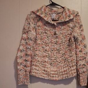 VENUS Textured Multicolor Cowl Neck Sweater